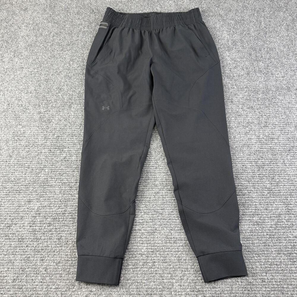 Under Armour Jogger Pants Womens Small Black Stretch Performance Tapered Tech